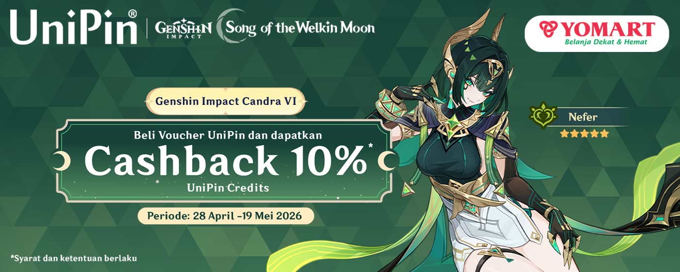 Beli Voucher UniPin di Yomart & Dapatkan Cashback 10.000 UniPin Credits!